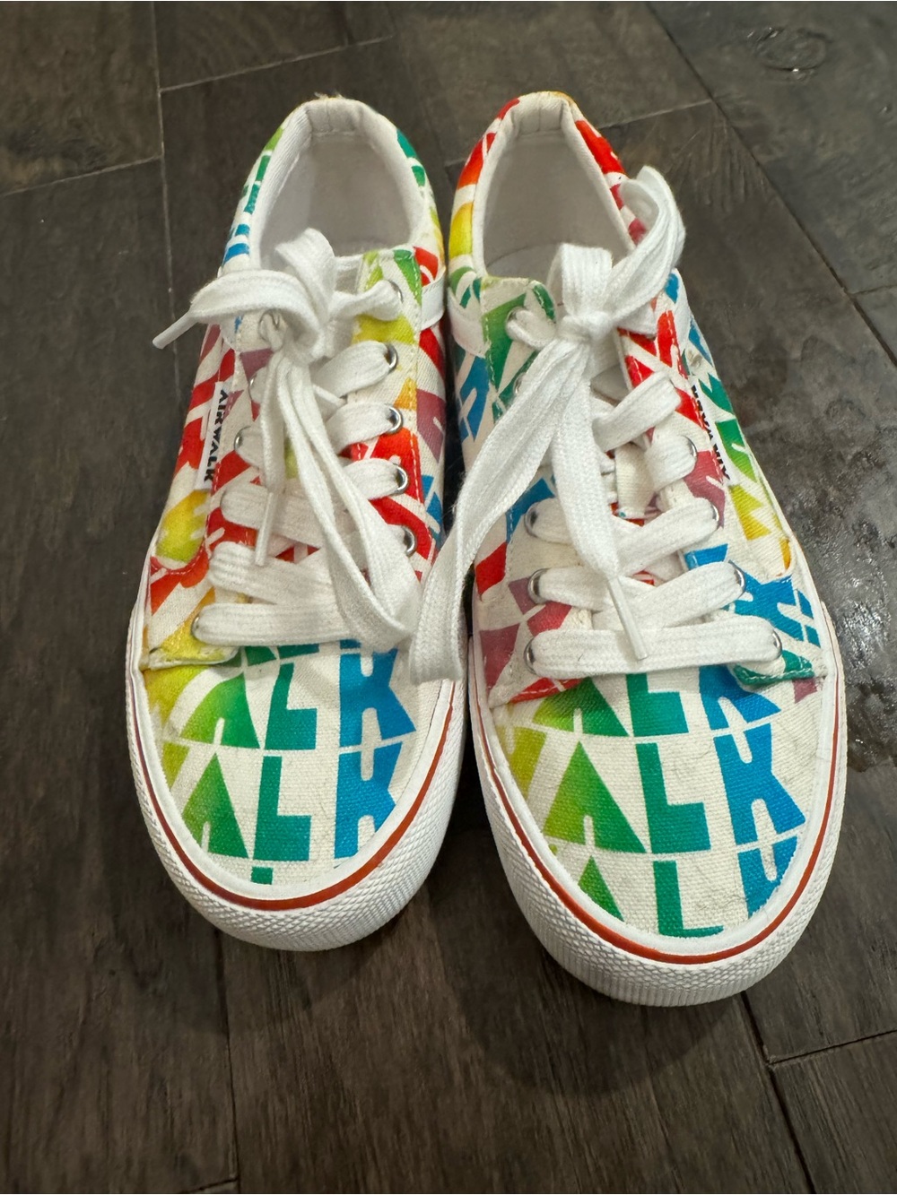 Women’s Rainbow Graphic Canvas Sneakers - White Multi